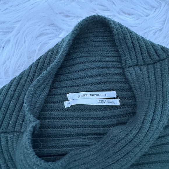 By Anthropologie dark green sweater mockneck turtleneck xs - Picture 6 of 8